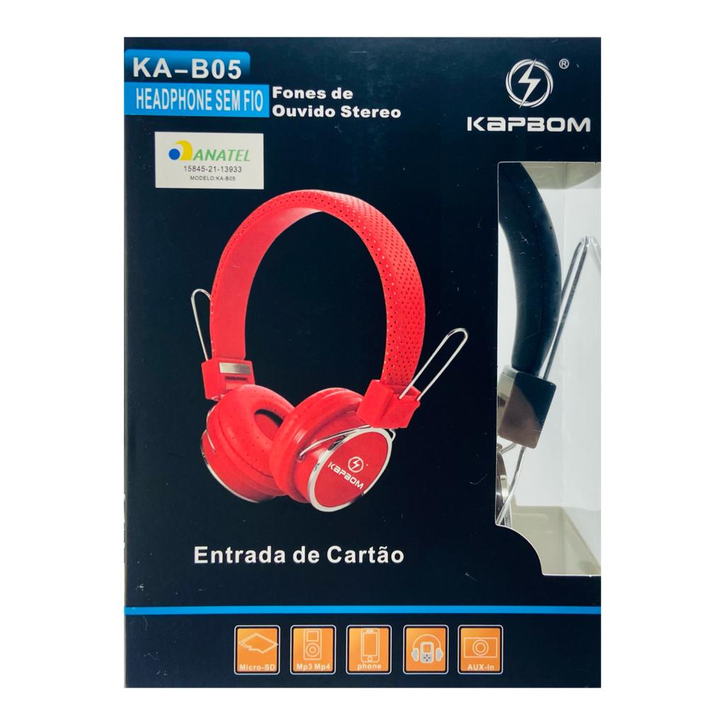 Fone Kapbom Headphone Stereo Bluetooth, Micro SD, AUX, MP3 KA-B05